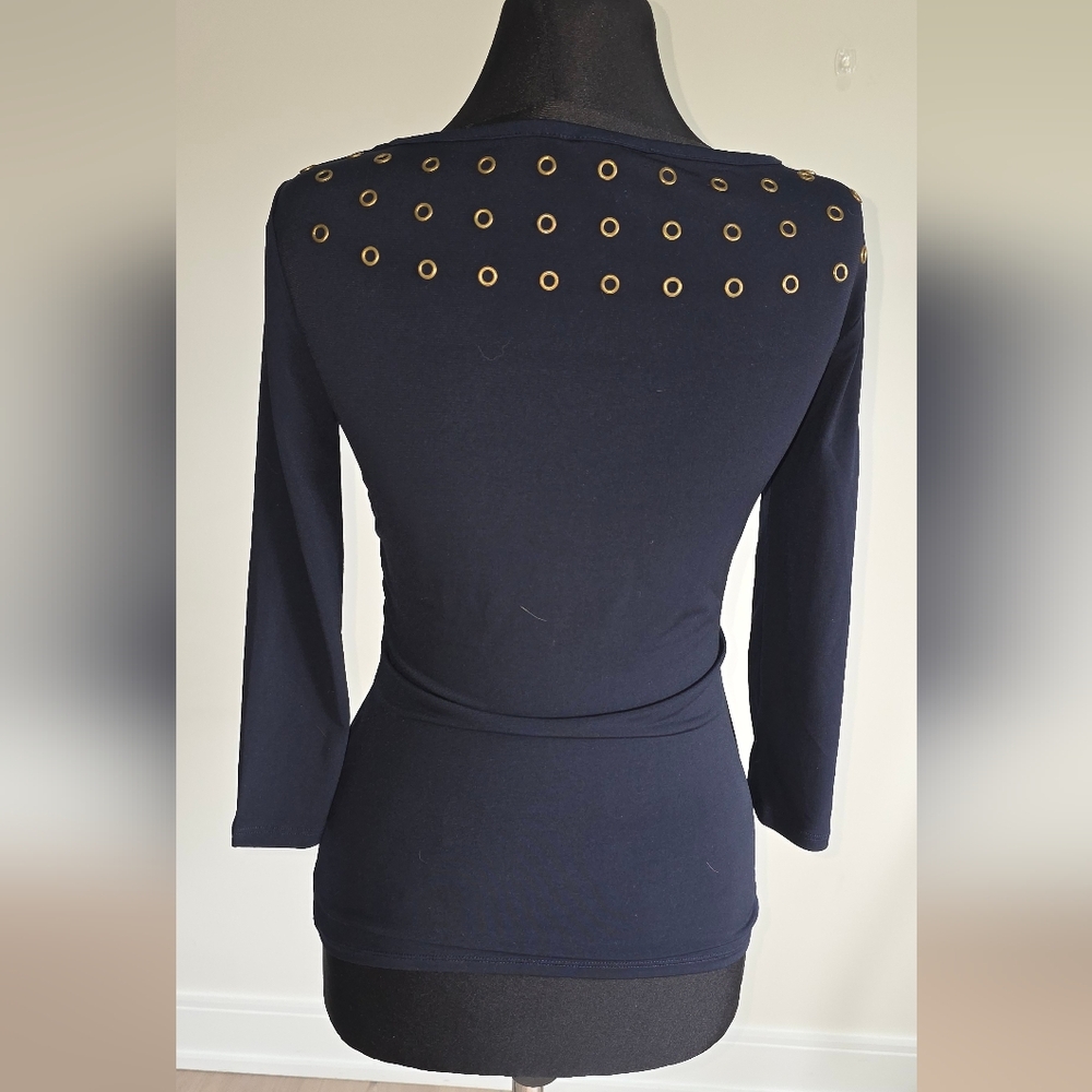 Premise Studio Midnight Blue Top With Rivets - Picture 5 of 7